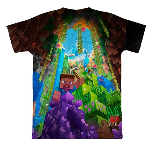 3D футболка Minecraft Bedrock Edition (вид ззаду)