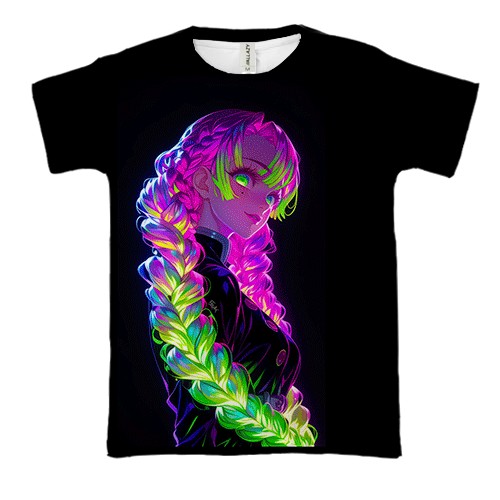 3D футболка Mitsuri Kanroji, neon (вид спереду)