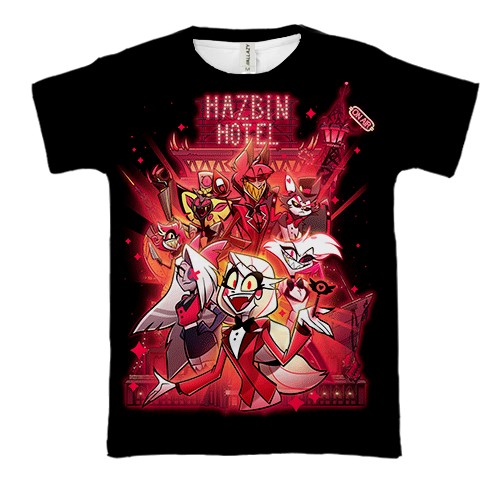 3D футболка Hazbin Hotel (вид спереду)