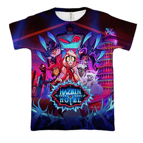 3D футболка Hazbin Hotel poster (вид спереду)