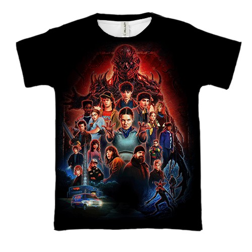 3D футболка Stranger Things Poster (вид спереди)