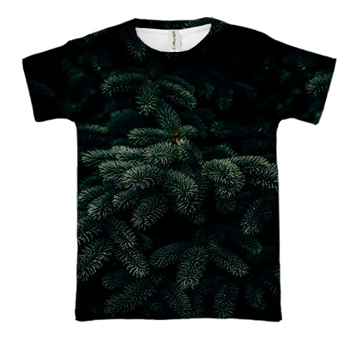 3D футболка з ялиновими гілками (вид спереду)