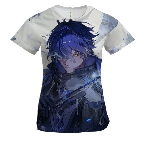 Женская 3D футболка Flins - Genshin Impact (вид спереди)