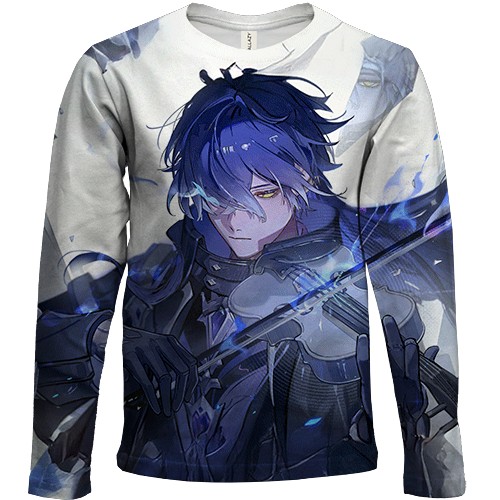 Детский 3D лонгслив Flins - Genshin Impact (вид спереди)