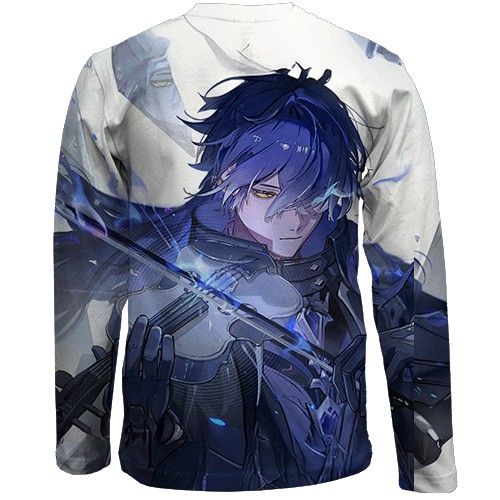 Детский 3D лонгслив Flins - Genshin Impact (вид сзади)