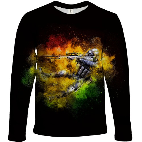 Детский 3D лонгслив CS2, CT x Dragon Lore (вид спереди)