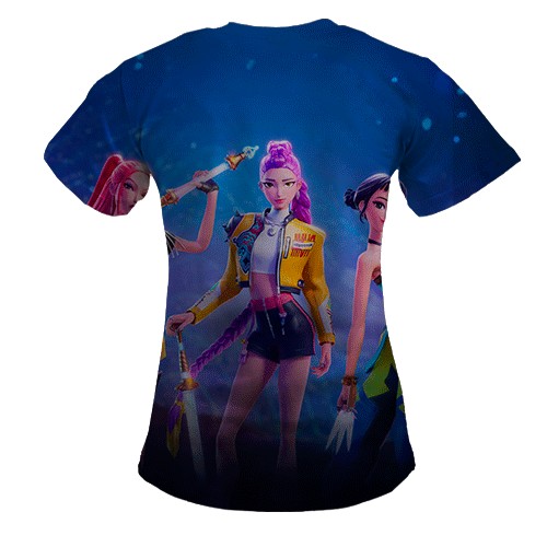 Жіноча 3D футболка Fortnite - KPop Demon Hunters (вид ззаду)