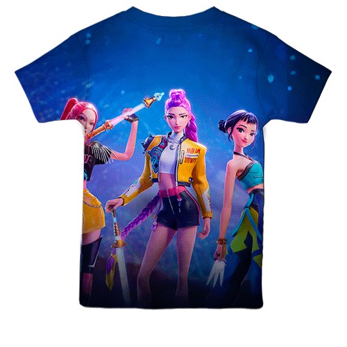 Дитяча 3D футболка Fortnite - KPop Demon Hunters (вид ззаду)