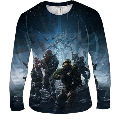 Мужской 3D лонгслив Halo 5 Guardians (вид спереди)