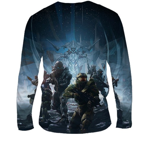 Мужской 3D лонгслив Halo 5 Guardians (вид сзади)