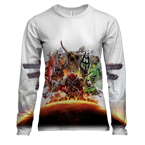 Женский 3D лонгслив Warhammer 40k Dawn of War IV (вид спереди)