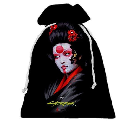 3D Подарочный мешочек CyberGeisha 2077 (вид спереди)