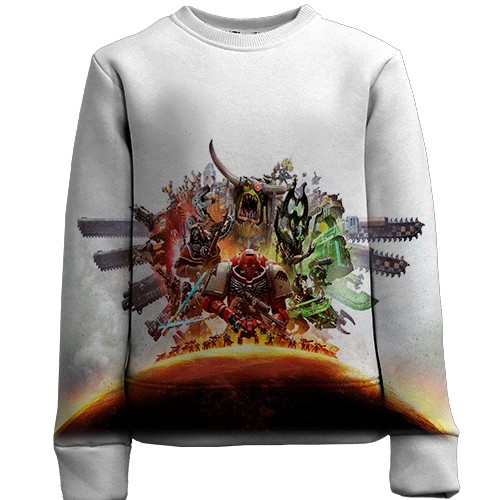 Детский 3D свитшот Warhammer 40k Dawn of War IV (вид спереди)