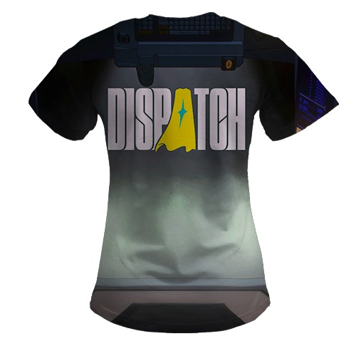 Женская 3D футболка Dispatch - Mecha Man (вид сзади)