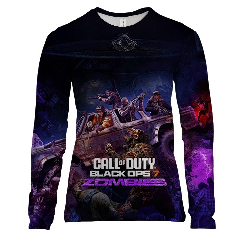 Женский 3D лонгслив CoD Black Ops 7 Zombies (вид спереди)