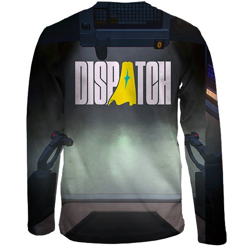 Детский 3D лонгслив Dispatch - Mecha Man (вид сзади)