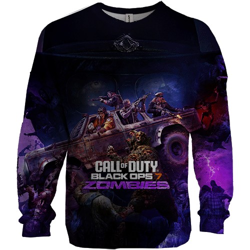 3D свитшот CoD Black Ops 7 Zombies (вид спереди)