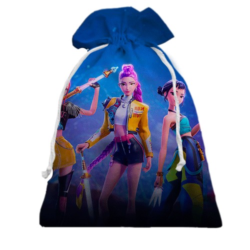 3D Подарочный мешочек Fortnite - KPop Demon Hunters (вид сзади)