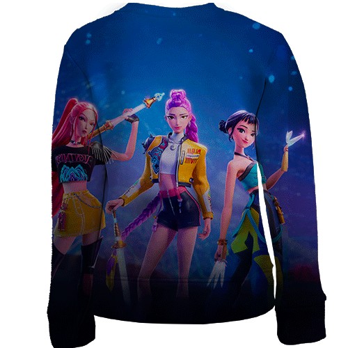 Дитячий 3D світшот Fortnite - KPop Demon Hunters (вид ззаду)