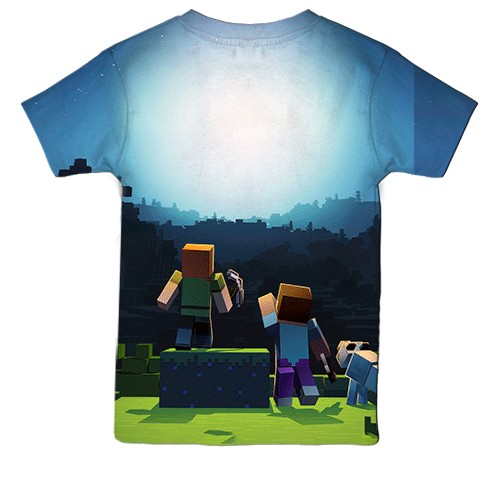 Детская 3D футболка Minecraft Anniversary (вид сзади)