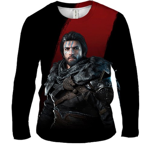 Мужской 3D лонгслив Crimson Desert (вид спереди)