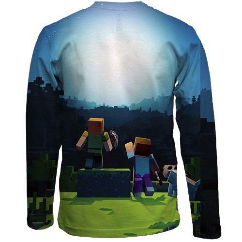 Детский 3D лонгслив Minecraft Anniversary (вид сзади)