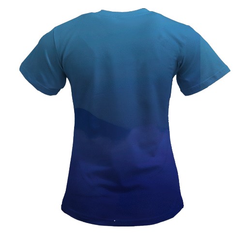 Женская 3D футболка Skirk blue, Genshin Impact (вид сзади)