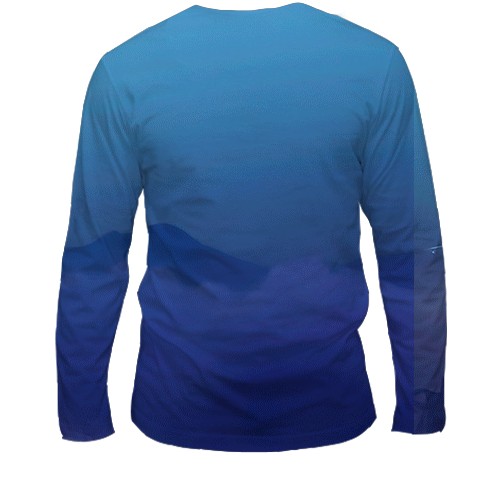 Мужской 3D лонгслив Skirk blue, Genshin Impact (вид сзади)