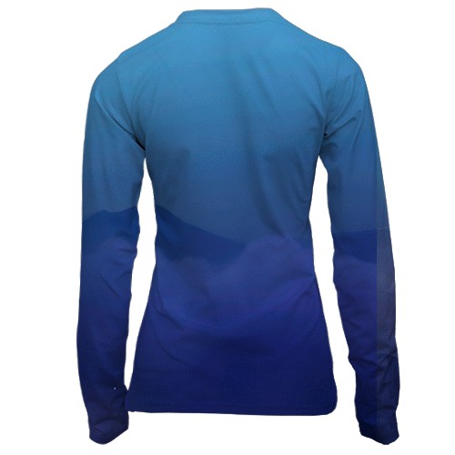 Женский 3D лонгслив Skirk blue, Genshin Impact (вид сзади)