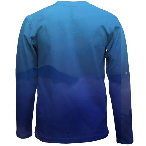 Детский 3D лонгслив Skirk blue, Genshin Impact (вид сзади)