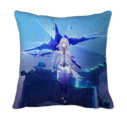 3D подушка Skirk blue, Genshin Impact (вид спереди)