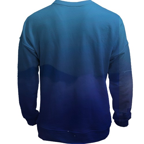 3D свитшот Skirk blue, Genshin Impact (вид сзади)