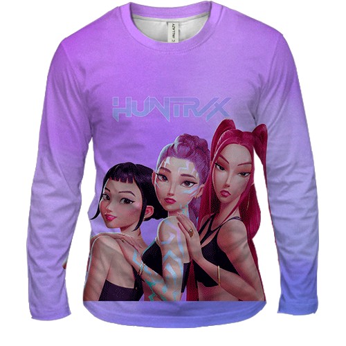 Мужской 3D лонгслив HUNTRIX Kpop (вид спереди)