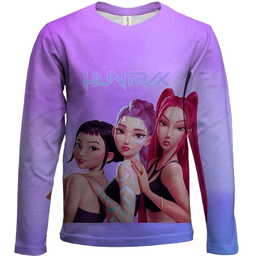 Дитячий 3D лонгслів HUNTRIX Kpop (вид спереду)