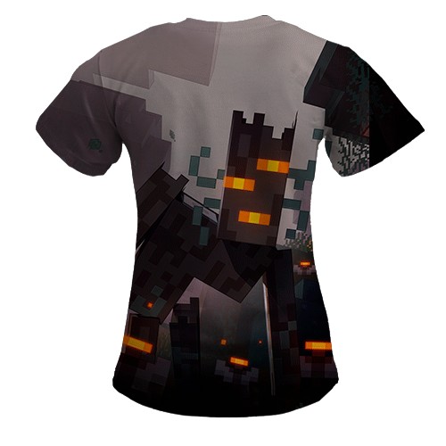 Женская 3D футболка Minecraft - The Creaking (вид сзади)