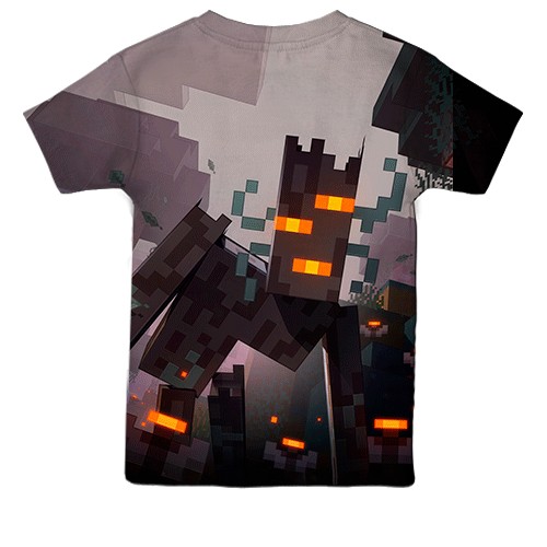 Детская 3D футболка Minecraft - The Creaking (вид сзади)
