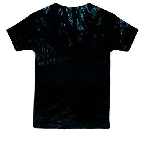 Детская 3D футболка Witcher IV - Dark Forest (вид сзади)