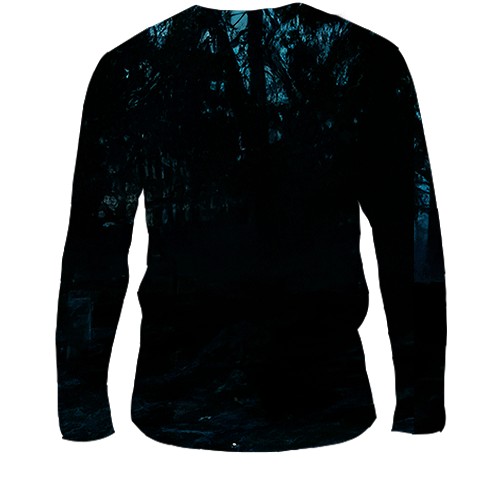 Мужской 3D лонгслив Witcher IV - Dark Forest (вид сзади)