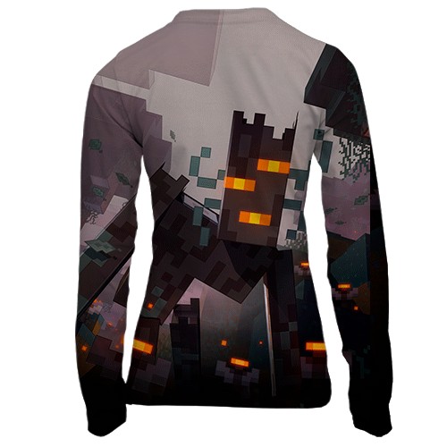 Женский 3D лонгслив Minecraft - The Creaking (вид сзади)
