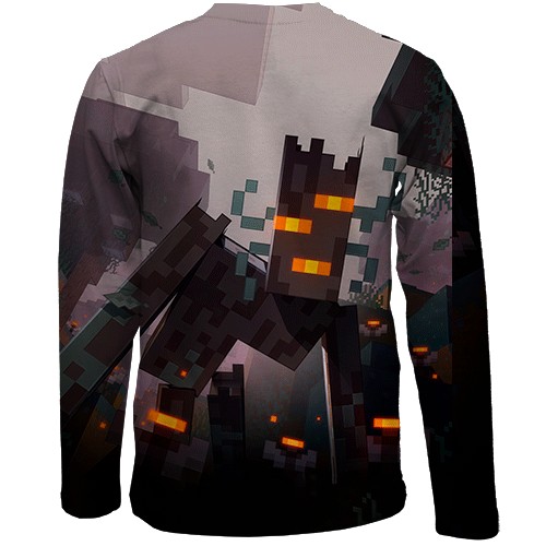 Детский 3D лонгслив Minecraft - The Creaking (вид сзади)