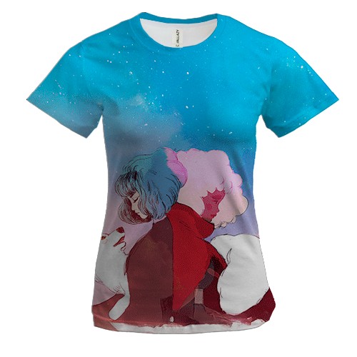 Жіноча 3D футболка GRIS x Neva (вид спереду)