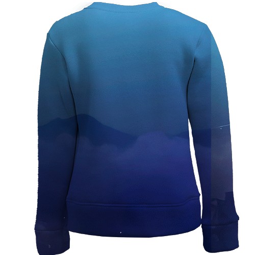 Детский 3D свитшот Skirk blue, Genshin Impact (вид сзади)