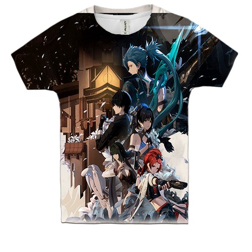 Детская 3D футболка Wuthering Waves (вид спереди)