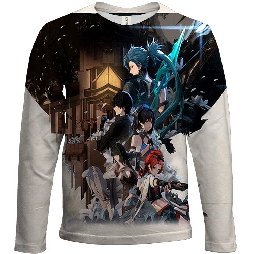 Детский 3D лонгслив Wuthering Waves (вид спереди)