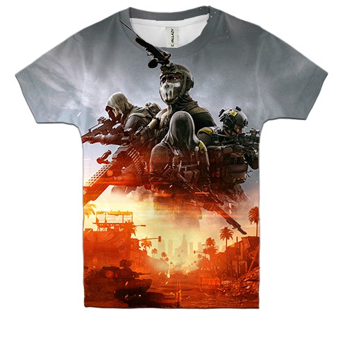 Детская 3D футболка Battlefield REDSEC (вид спереди)