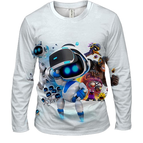 Чоловічий 3D лонгслів Astro Bot Game (вид спереду)