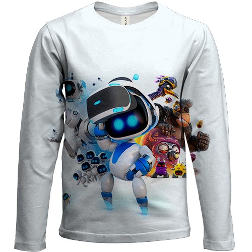 Детский 3D лонгслив Astro Bot Game (вид спереди)