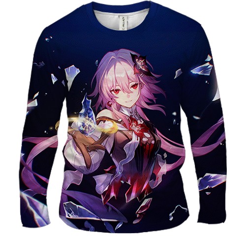 Мужской 3D лонгслив Evernight - Honkai Star Rail (вид спереди)