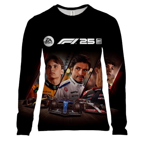 Женский 3D лонгслив F1 25 Cover Art (вид спереди)