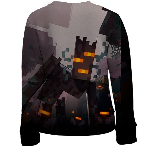 Детский 3D свитшот Minecraft - The Creaking (вид сзади)